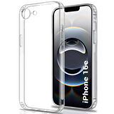 iPhone 16e Kılıf Şeffaf Silikon / Kamera Korumalı / Şarj Yeri Tıpalı