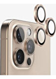 iPhone 16 Pro / 16 Pro Max Kamera Lens Koruyucu ''Safir Cam & Kolay Kurulum'' (Çöl)