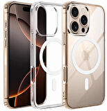 iPhone 16 Pro Kılıf Magsafe Özellikli Şeffaf Silikon Kılıf
