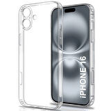 iPhone 16 Kılıf Şeffaf Silikon / Kamera Korumalı / Şarj Yeri Tıpalı
