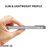 iPhone 16 Kılıf Şeffaf Silikon / Kamera Korumalı / Şarj Yeri Tıpalı