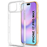 iPhone 17 Pro Max Şeffaf Silikon Kılıf – Şarj Yeri Tıpalı, Kenarları Kaymaz