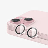 iPhone 15 / 15 Plus Kamera Lens Koruyucu ''Safir Cam & Kolay Kurulum'' (Pembe)