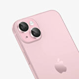 iPhone 15 / 15 Plus Kamera Lens Koruyucu ''Safir Cam & Kolay Kurulum'' (Pembe)