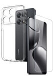 Xiaomi 14T Şeffaf Silikon Kılıf + Cam Ekran Koruyucu Seti