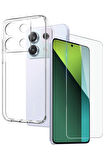 Xiaomi Redmi Note 13 Pro 5G Şeffaf Kılıf + Cam Ekran Koruyucu Seti