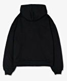 ETHAB-Erkek Fermuarlı Kapşonlu İçi Polarlı Sweatshirt Siyah Cepli Model