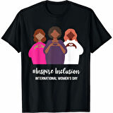 8 Mart Dünya Kadınlar Günü İçin Özel Baskılı T-shirt - Siyah
