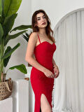 Stor Gül Detaylı Elbise