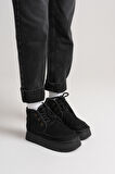 Elena Kadın Siyah Kışlık İçi Kürklü Kalın Taban Bot