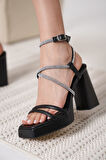 Carmen Kadın Siyah Topuklu Sandalet