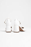 Doren Beyaz Cilt Kadın Topuklu Ayakkabı