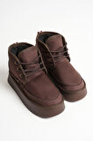 Elena Kadın Acı Kahve Kışlık İçi Kürklü Kalın Taban Bot