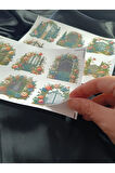 Vintage Victoria Dönemi Çiçekli Bahçe Kapıları Etiket Seti, Bullet Journal, Planlayıcı Stickers