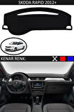Torpido Koruma Halısı Siyah Kenar Renk Siyah Skoda Rapid 2012+ ile Uyumlu
