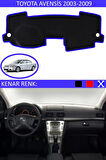 Torpido Koruma Halısı Siyah Kenar Renk Mavi Toyota Avensis 2003-2009 ile Uyumlu