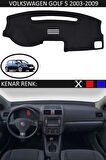 Torpido Koruma Halısı Siyah Kenar Renk Siyah Volkswagen Golf 5 2003-2009 ile Uyumlu