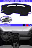 Torpido Koruma Halısı Siyah Kenar Renk Mavi Volkswagen Golf 7 2013-2019 ile Uyumlu