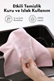 Çok Amaçlı Rulo Mikrofiber Temizlik Bezi 30x30 40 Yapraklı Pembe - Açık Gri(2x20’li Paket)