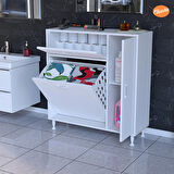 Modilayn Yenice 90 x 97,5 x 31,8 cm Kirli Çamaşır Dolabı Sepetli Banyo Dolabı