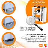 Modilayn Urla 90x97,5x31,8 cm Banyo Havlu Detarjan Temizlik Depolama Düzenleyici Dolap