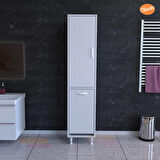 Modilayn Alaçatı 35x160 cm Çamaşır Sepetli Dolap Banyo Dolabı Kirli Çamaşır Dolabı Havlu Dolabı