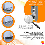 Modilayn Emir Newyork 54 x 170,4 x 32,5 cm Mutfak Dolabı Çok Amaçlı Dolap 4 Kapaklı Tek Çekmeceli