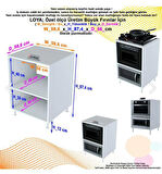 Modilayn Loya 59,6 X 87,4 X 56 Cm Set Altı Dolap Ocak Altı Mini Midi Mikrodalga Fırın Dolabı