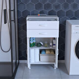 MODİLAYN 54 x 95,1 x 32 cm 2 Kapaklı 2 Çekmeceli 2 Bölmeli Çok Amaçlı Dolap Banyo Dolabı Ofis Dolabı
