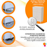 MODİLAYN 54 x 95,1 x 32 cm 2 Kapaklı 2 Çekmeceli 2 Bölmeli Çok Amaçlı Dolap Banyo Dolabı Ofis Dolabı
