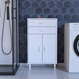 MODİLAYN 54 x 95,1 x 32 cm 2 Kapaklı 2 Çekmeceli 2 Bölmeli Çok Amaçlı Dolap Banyo Dolabı Ofis Dolabı