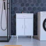 Modilayn 54 x 80 x 32.5 cm 2 Kapaklı Tek Çekmeceli Mutfak Dolabı Çok Amaçlı Banyo Dolabı