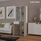 Modilayn 3 Kapaklı Tek Çekmeceli Raflı Banyo Dolabı Çok Amaçlı Dolap