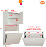 Modilayn 2 Kapaklı Sepetli ve Tek Gözlü Banyo Dolabı