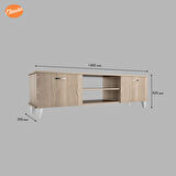Modilayn Iki Kapaklı Raflı Tv Sehpası Tv Ünitesi