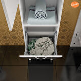 MODİLAYN TEK KAPAKLI AÇIK RAFLI SEPETLİ BANYO DOLABI