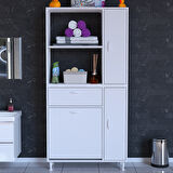 Modilayn Mutfak Dolabı Sepetli Kirli Camasır Dolabı Banyo Dolabı 5 Raflı Cok Amaclı Dolap