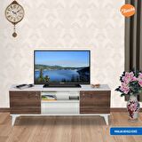 ELİUSTA TV SEHPASI TV ÜNİTESİ İKİ KAPAKLI RAFLI TV ÜNİTESİ
