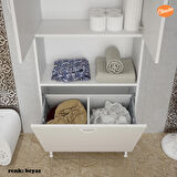 KİRLİ ÇAMAŞIR DOLABI KİRLİ ÇAMAŞIR SEPETLİ BANYO DOLABI MUTFAK DOLABI RAFLI KAPAKLI RAFLI