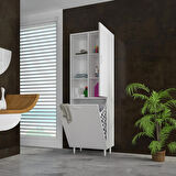 Modilayn Kirli Çamaşır Dolabı Düşer Kapaklı Banyo Dolabı