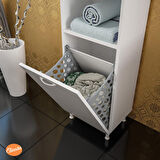Modilayn Ard-111 Kirli Çamaşır Dolabı Düşer Kapaklı Kirli Sepetli Banyo Dolabı