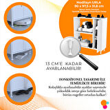 MODİLAYN Urla 90 x 97 x 32 cm Banyo Dolabı Temizlik Deterjan Depolama Havlu Dolabı Çok Amaçlı Dolap