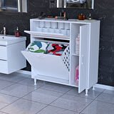 Modilayn 90 x 97 x 32 cm YENİCE Kirli Çamaşır Sepetli Dolap Çok Amaçlı Banyo Dolabı Mutfak Dolabı