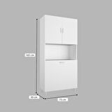 Modilayn 75 x 165 x 30 cm ARD-141 2 Kapaklı 2 Bölmeli Sepet Raflı Banyo Dolabı Kirli Çamaşır Dolabı