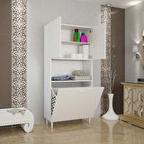Modilayn 75 x 165 x 30 cm ARD-141 2 Bölmeli Sepetli Kirli Çamaşır Dolabı Raflı Banyo Dolabı