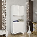 Modilayn 75 x 165 x 30 cm ARD-141 2 Bölmeli Sepetli Kirli Çamaşır Dolabı Raflı Banyo Dolabı