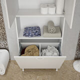 Modilayn 75 x 165 x 30 cm ARD-141 2 Bölmeli Sepetli Kirli Çamaşır Dolabı Raflı Banyo Dolabı