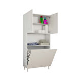 Modilayn 75 x 165 x 30 cm ARD-141 2 Bölmeli Sepetli Kirli Çamaşır Dolabı Raflı Banyo Dolabı