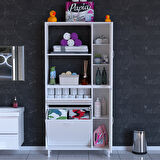 Modilayn MİS URLA YENİCE Kirli Çamaşır Sepetli Dolap Çok Amaçlı Dolap Banyo Dolabı 90 x 183 x 32 cm