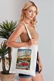 The Little Road Trip Handbook Model Baskılı Günlük Kullanım Özel Baskı Bez Omuz Çantası Hediyelik